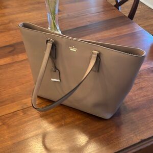 Large Kate Spade bag, Taupe, leather